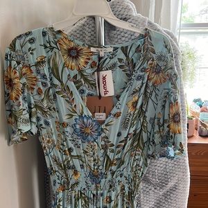 Blue floral summer dress